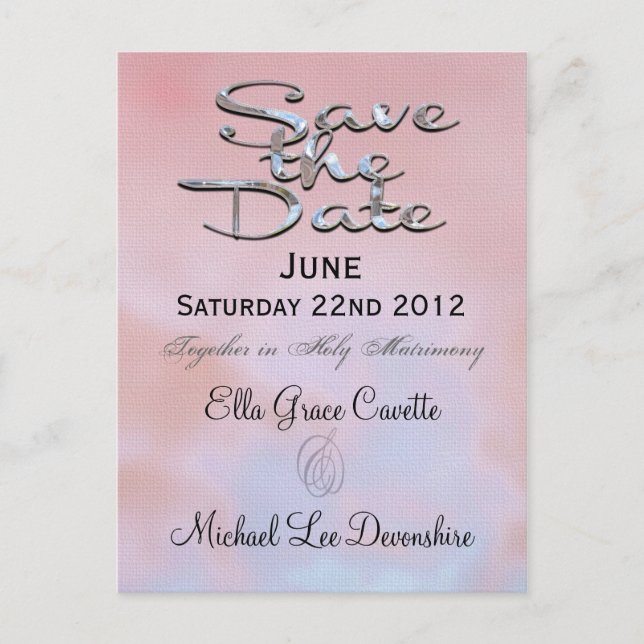 Elegant Save The Date Summer Wedding Reminder Announcement Postcard (Front)