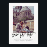 Elegant Save the Date | Typography and Photo<br><div class="desc">These modern,  elegant wedding save the date cards feature your favourite personal photo with trendy black typography. The back of the card features a black and white polka dot pattern.</div>