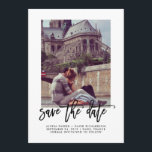 Elegant Save the Date | Typography and Photo<br><div class="desc">These modern,  elegant wedding save the date cards feature your favourite personal photo with trendy black typography. The back of the card features a black and white polka dot pattern.</div>