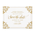 Elegant Save the Date Vintage Gold