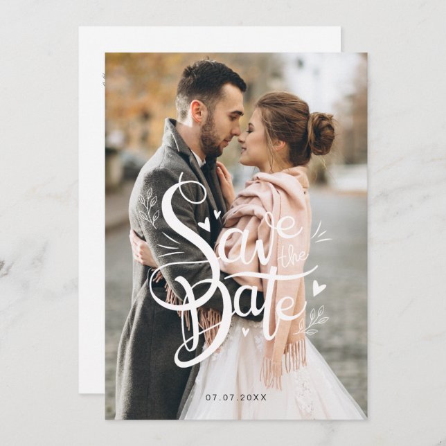 Elegant Save the Date Wedding Invite (Front/Back)