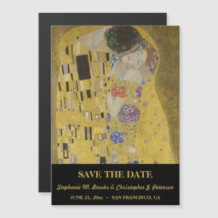 Elegant Save the Date with "The Kiss" Version 2 Magnetic Invitation