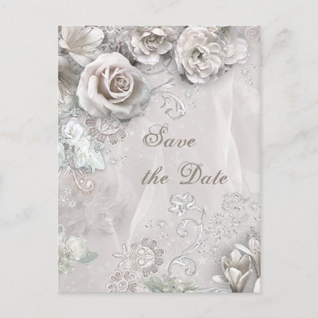 Elegant Save the Day Announcement Postcard (Front)