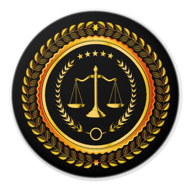 Elegant Scales of Justice Drawer Knobs - SRF (Front)
