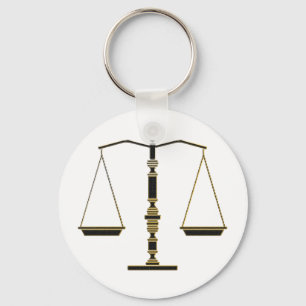 Elegant Scales of Justice Law Firm Key Ring