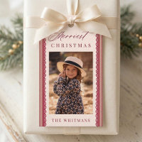 Elegant Scallop Lace Border Christmas Photo