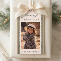 Elegant Scallop Lace Border Christmas Photo