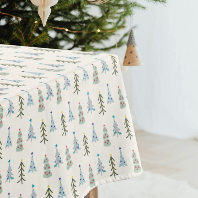 Elegant Scandinavian Christmas trees Tablecloth (Creator Uploaded)