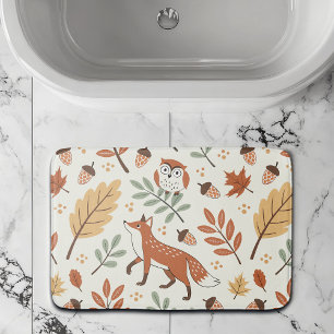 Elegant Scandinavian Fall Pattern Bath Mat