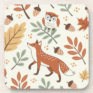 Elegant Scandinavian Fall Pattern Coaster