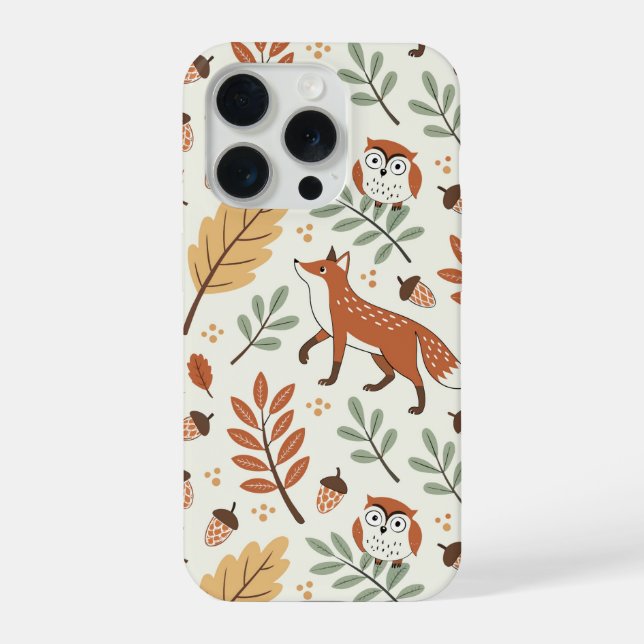 Elegant Scandinavian Fall Pattern iPhone Case (Back)