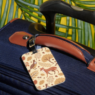 Elegant Scandinavian Fall Pattern Luggage Tag