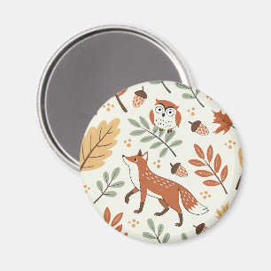 Elegant Scandinavian Fall Pattern Magnet