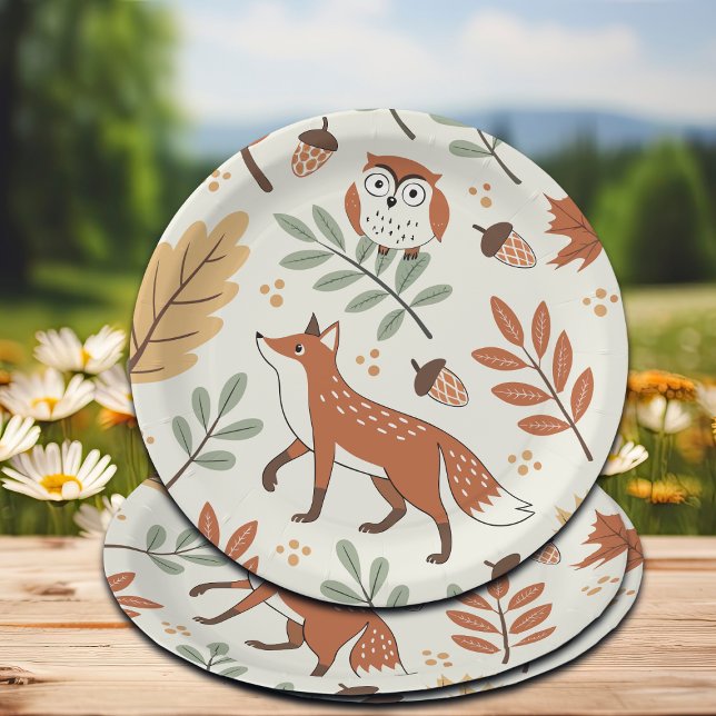 Elegant Scandinavian Fall Pattern Paper Plate (Creator Uploaded)