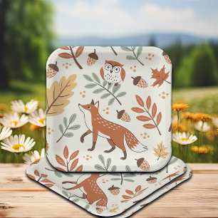 Elegant Scandinavian Fall Pattern Paper Plate