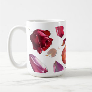 Elegant Scattered Floral Petal Mug Modern Mug