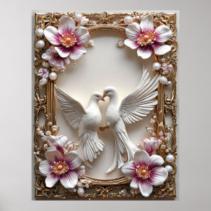 Elegant Scene of White Doves Poster