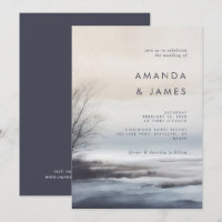 Elegant Scenic Abstract Landscape Winter Wedding