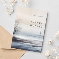 Elegant Scenic Abstract Landscape Winter Wedding