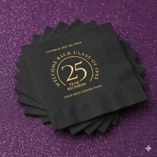 Elegant School College University 25-Year Reunion Foil Napkins