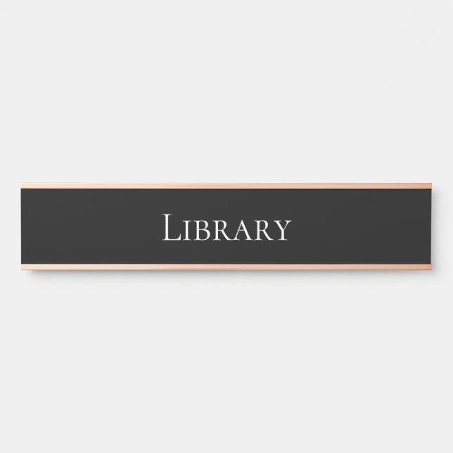 Elegant School Library Door Sign (Front)
