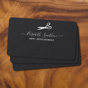 Elegant Scissors Hair Stylist Next Appointment Business Card