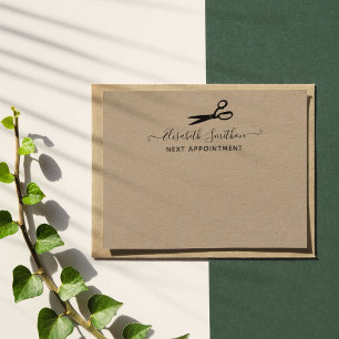 Elegant Scissors Hair Stylist Next Appointment Card