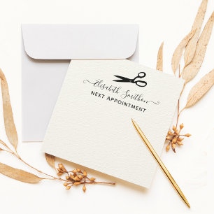     Elegant Scissors Hair Stylist Next Appointment Card
