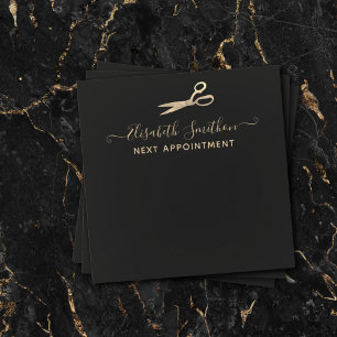 Elegant Scissors Hair Stylist Next Appointment Card