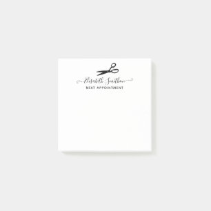 Elegant Scissors Hair Stylist Next Appointment Post-it Notes