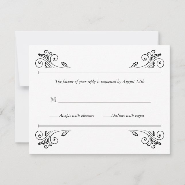Elegant Sconce Wedding Response Invitation (Front)