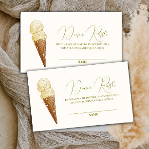Elegant Scoop Ice Cream Diaper Raffle Baby Shower Enclosure Card