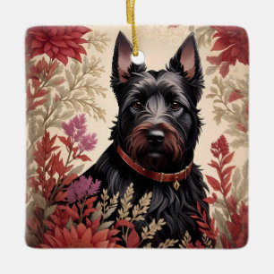 Elegant Scottish Terrier Dog Portrait  Ceramic Ornament