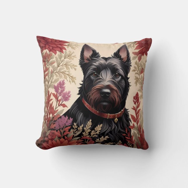 Elegant Scottish Terrier Dog Portrait  Cushion (Front)