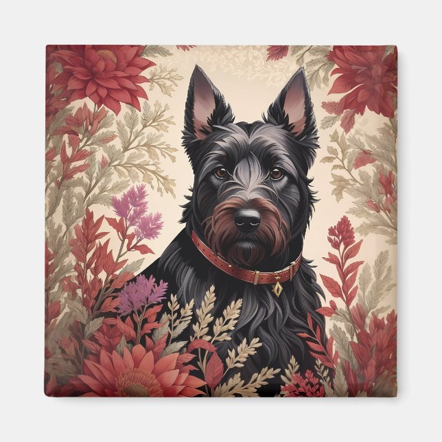 Elegant Scottish Terrier Dog Portrait  Magnet (Front)