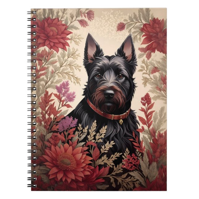 Elegant Scottish Terrier Dog Portrait  Notebook (Front)