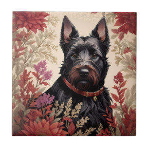 Elegant Scottish Terrier Dog Portrait Tile
