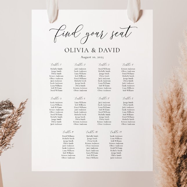 Elegant Script 11 table Seating Chart (Creator Uploaded)
