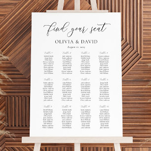 Elegant Script 12 table Seating Chart