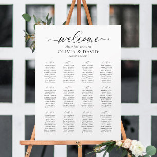 Elegant Script 12 Tables Welcome Seating Chart
