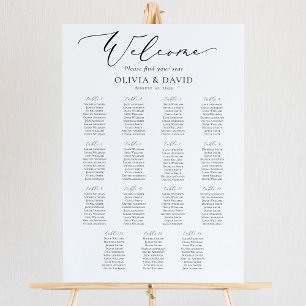 Elegant Script 15 Tables Welcome Seating Chart