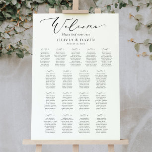 Elegant Script 17 Tables Welcome Seating Chart