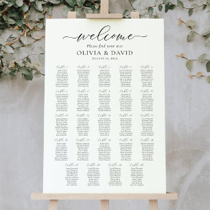 Elegant Script 24 Tables Welcome Seating Chart