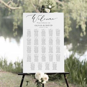 Elegant Script 24 Tables Welcome Seating Chart