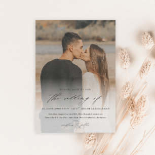Elegant Script 2 Photo Overlay Wedding Invitation