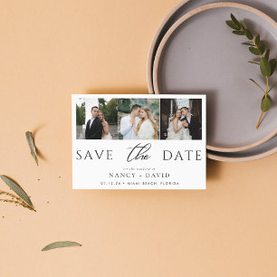 Elegant Script 3 photo Collage wedding  Save The Date