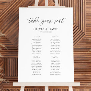 Elegant Script 4 Tables Welcome Seating Chart