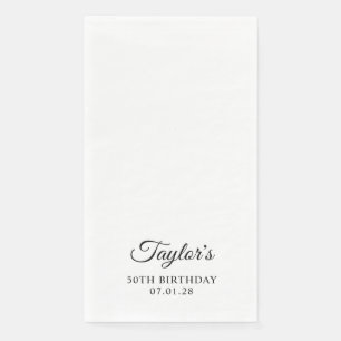 Elegant Script 50th Birthday Napkin