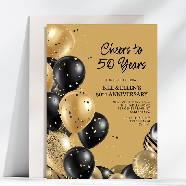 Elegant Script 50th Wedding Anniversary Invitation (Creator Uploaded)