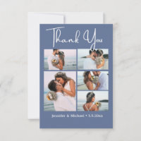 elegant script 5 photos collage blue nova wedding
